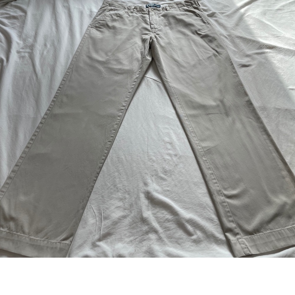 Polo Ralph Lauren Suffield Pant Mens 34x32 Tan Khaki Cotton Chino Straight Leg